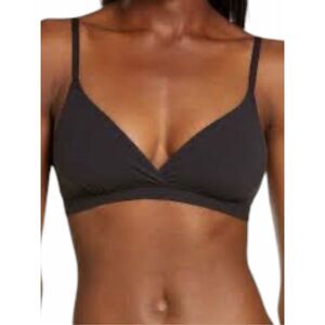 SKIMS Fits Everybody Triangle Onyx Black Wireless Soft Stretch Bra Large